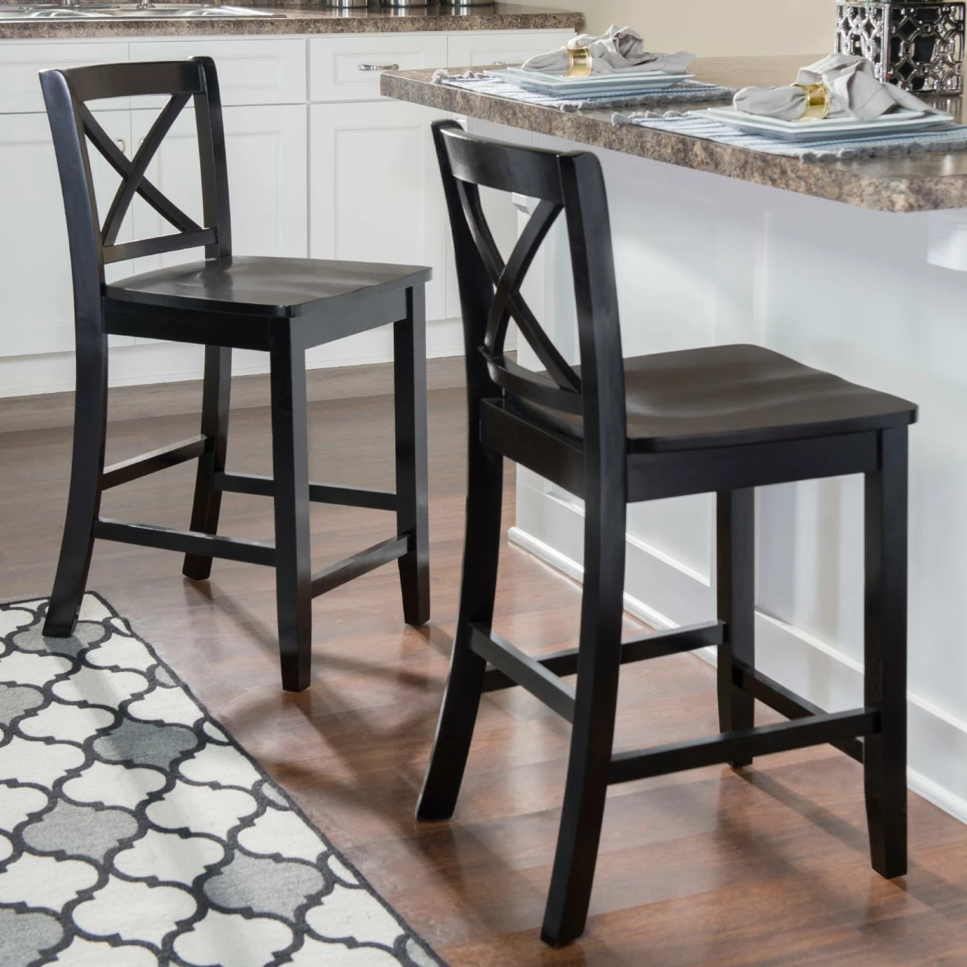 Flash Sale π₯ Counter Height Stools Linon Black X Back Counter Stool π - Image 2