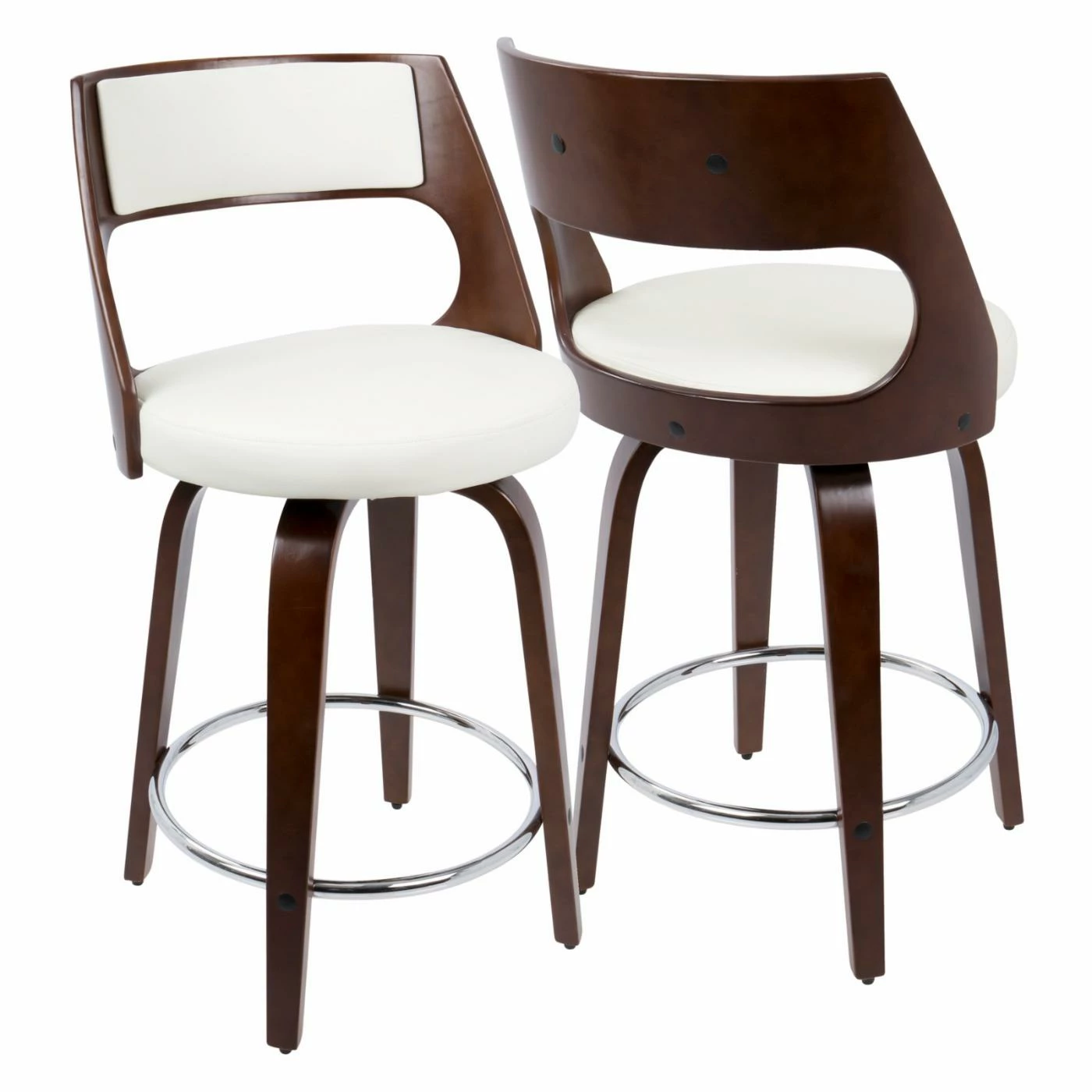 Coupon π Counter Height Stools LumiSource Cecina 24 In. Keyhole Swivel Counter Stool - Set Of 2 β€οΈ - Image 2