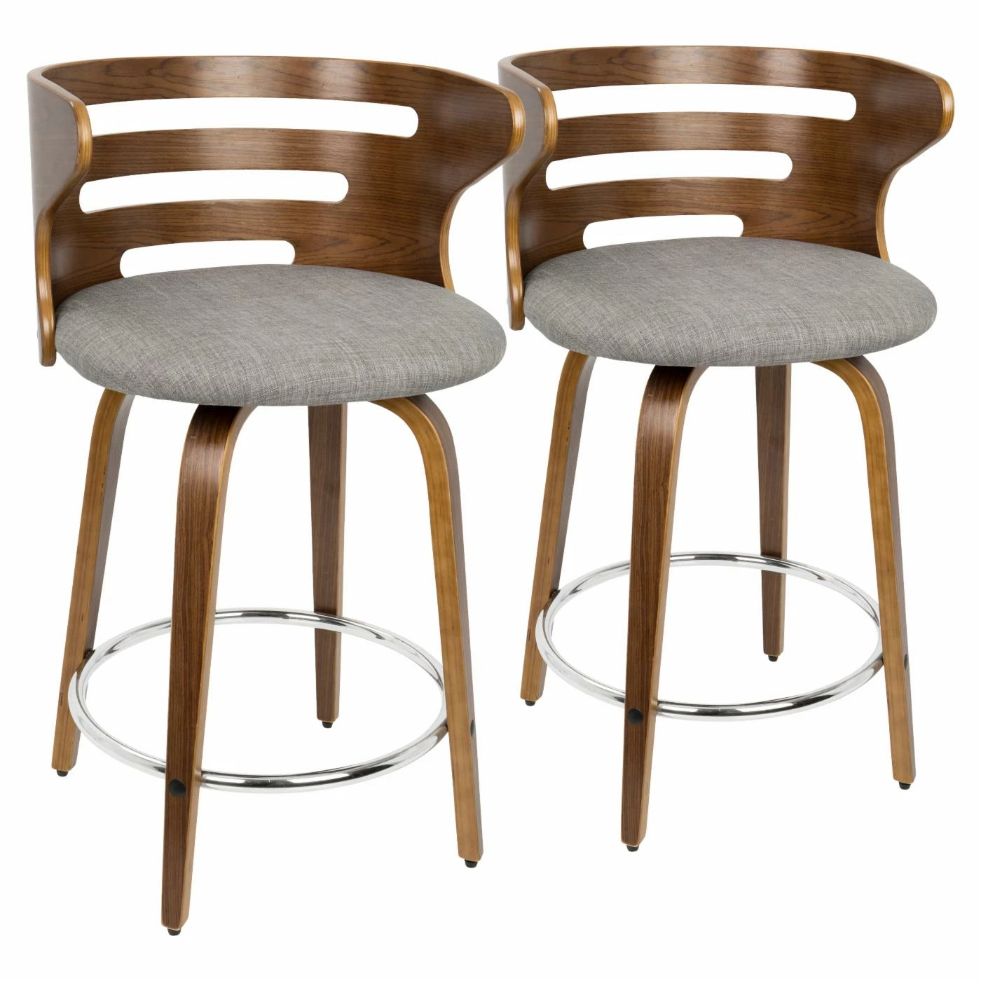 Best Sale π― Counter Height Stools LumiSource Cosini 24 In. Mid-Century Modern Counter Stool With Swivel - Set Of 2 𧨠- Image 2