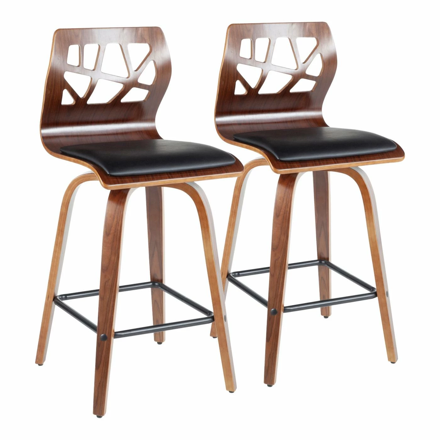 Best deal β€οΈ Counter Height Stools LumiSource Folia 26 In. Mid-Century Modern Counter Stool - Set Of 2 π€© - Image 2