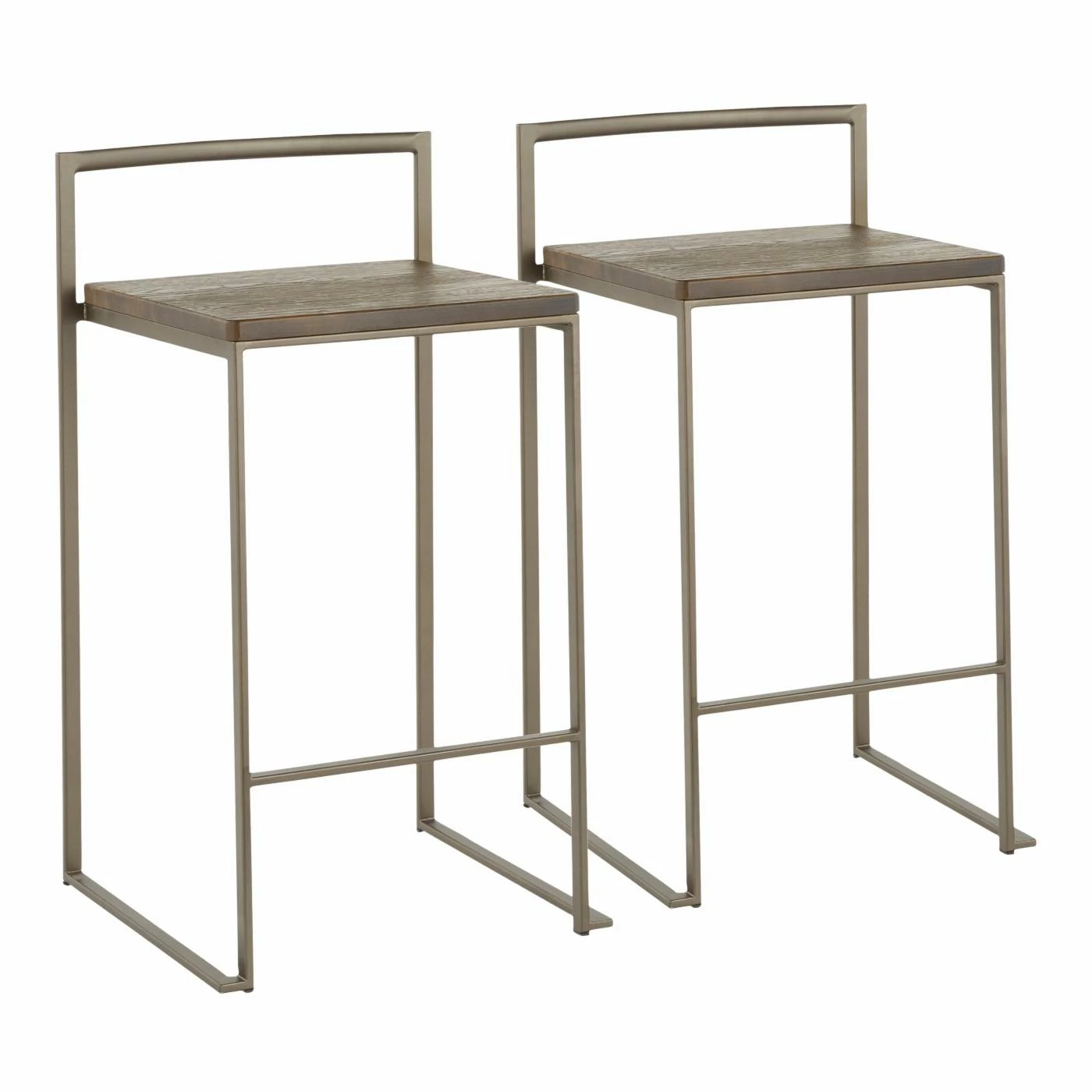 Flash Sale π Counter Height Stools LumiSource Fuji 28 In. Industrial Stackable Counter Stool - Set Of 2 π― - Image 2