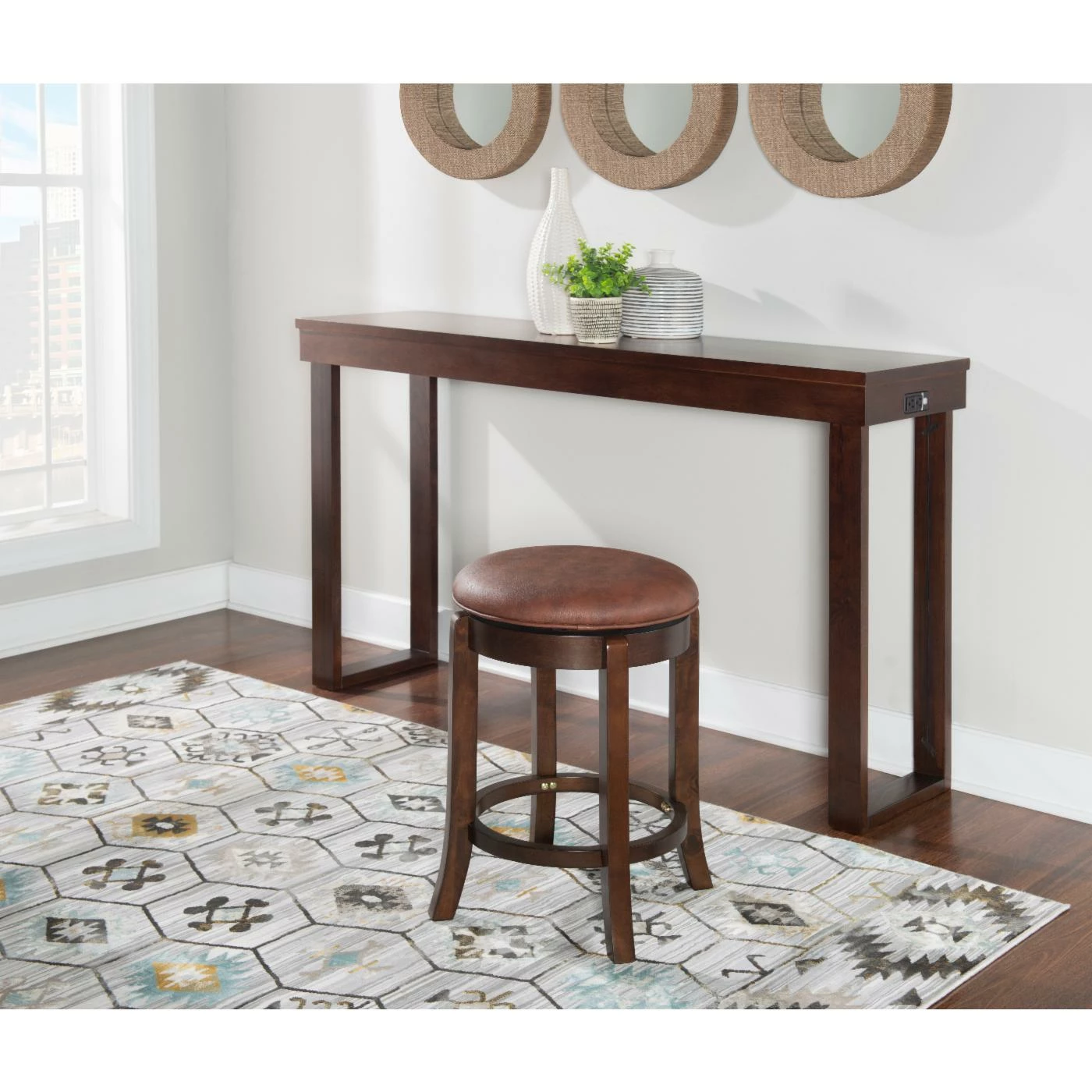 Hot Sale βοΈ Counter Height Stools Powell Merik 24 In. Swivel Counter Stool - Espresso Brown π - Image 2