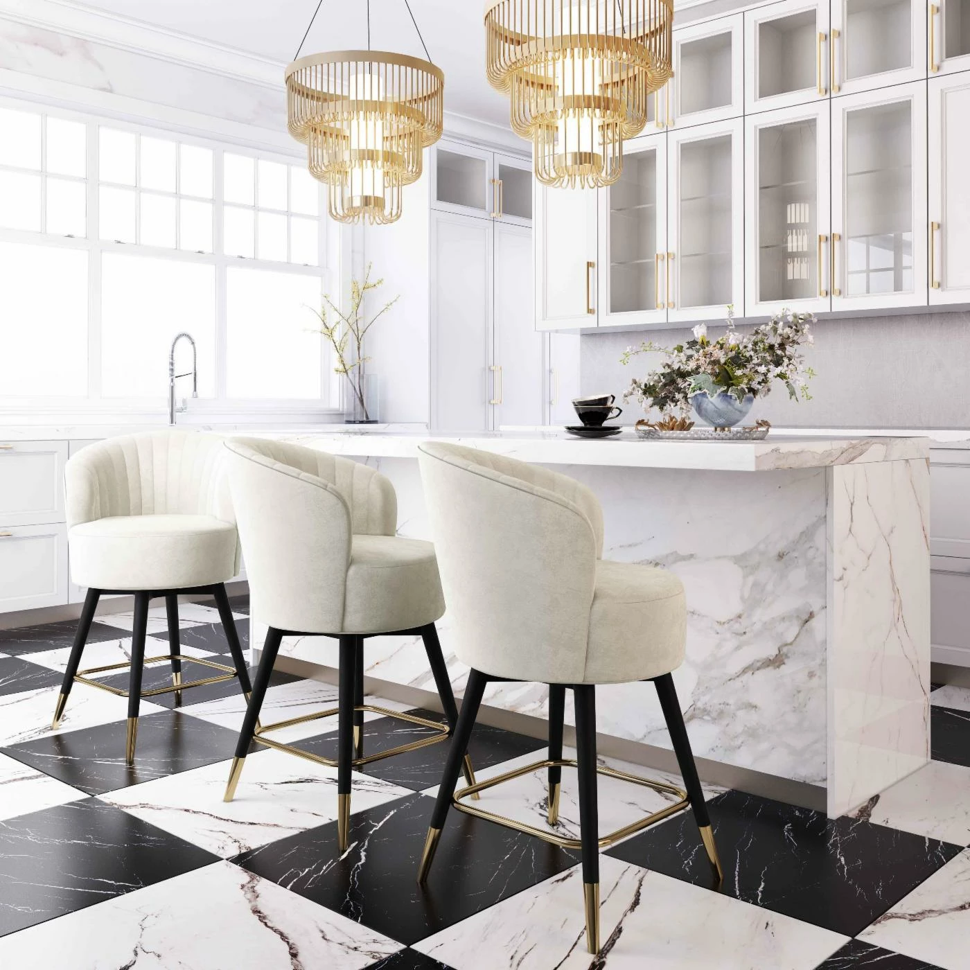 Discount β¨ Counter Height Stools TOV Furniture Inspire Me Home Decor Liana 27 In. Swivel Counter Stool π - Image 2