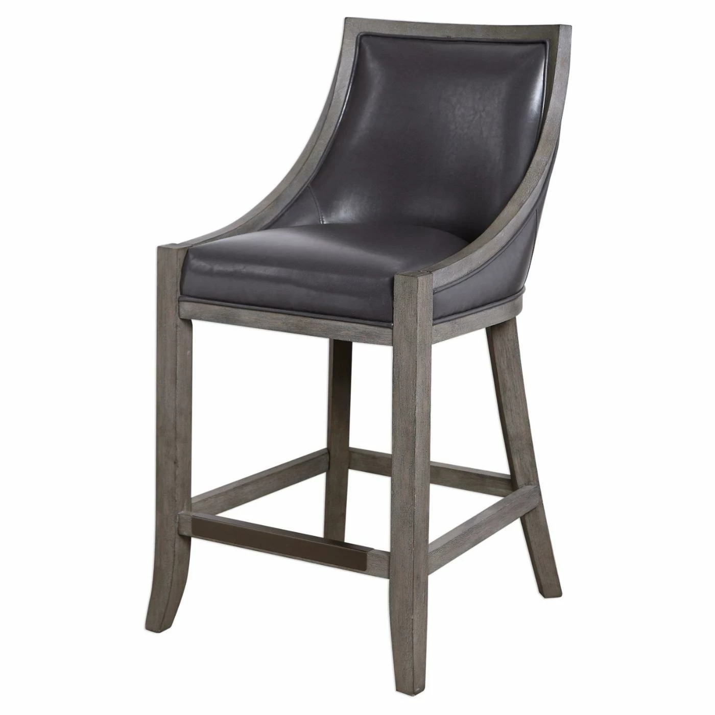 New π Counter Height Stools Uttermost Elowen 26 In. Leather Counter Stool π - Image 2