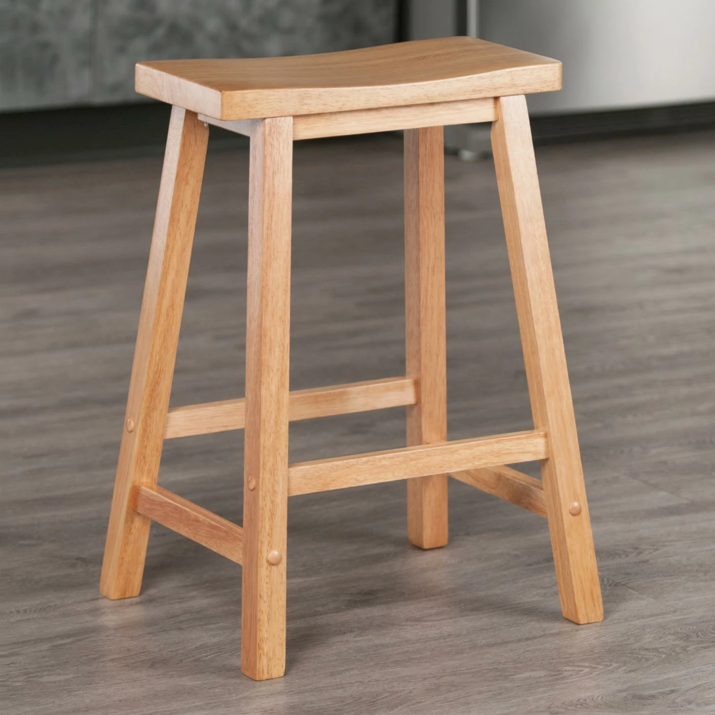 Best deal π Counter Height Stools Winsome 24-Inch RTA Single Saddle Seat Counter Stool - Beechwood β - Image 2
