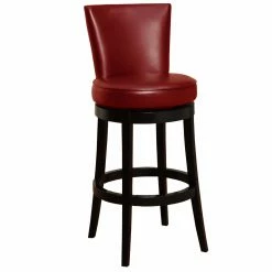 Flash Sale ⭐ Counter Height Stools Armen Living Boston Leather Swivel Counter Stool - 26 In. Red 😍
