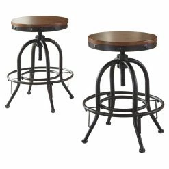 Budget β Counter Height Stools Signature Design By Ashley Valebeck 24 In. Backless Swivel Counter Stool - Set Of 2 π