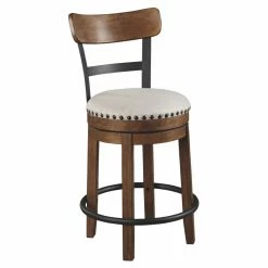 Best reviews of 👍 Counter Height Stools Signature Design By Ashley Valebeck 24 In. Ladder Back Nailhead Trim Swivel Counter Stool - Set Of 2 😀