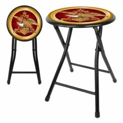 Flash Sale 🤩 Trademark Global Counter Height Stools Trademark Anheuser-Busch 18 Inches Cushioned Folding Stool 🔥