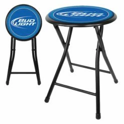 Promo 💯 Trademark Global Counter Height Stools Trademark Bud Light 18 Inches Cushioned Folding Stool - Blue ❤️