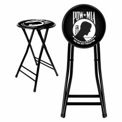 Buy 🌟 Counter Height Stools Trademark Global POW 24 In. Cushioned Folding Stool - Black 💯