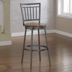 Wholesale 🥰 Counter Height Stools American Woodcrafters Filmore Counter Stool - Slate Gray/Golden Oak ✨