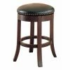 Best deal 😀 Counter Height Stools Benzara Round Wooden Counter Height Stool With Upholstered Seat - Set Of 2 🌟
