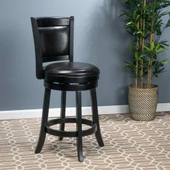 Best reviews of ✔️ Best Selling Home Counter Height Stools Bryan 25 In. Leather Swivel Bar Stool ⭐