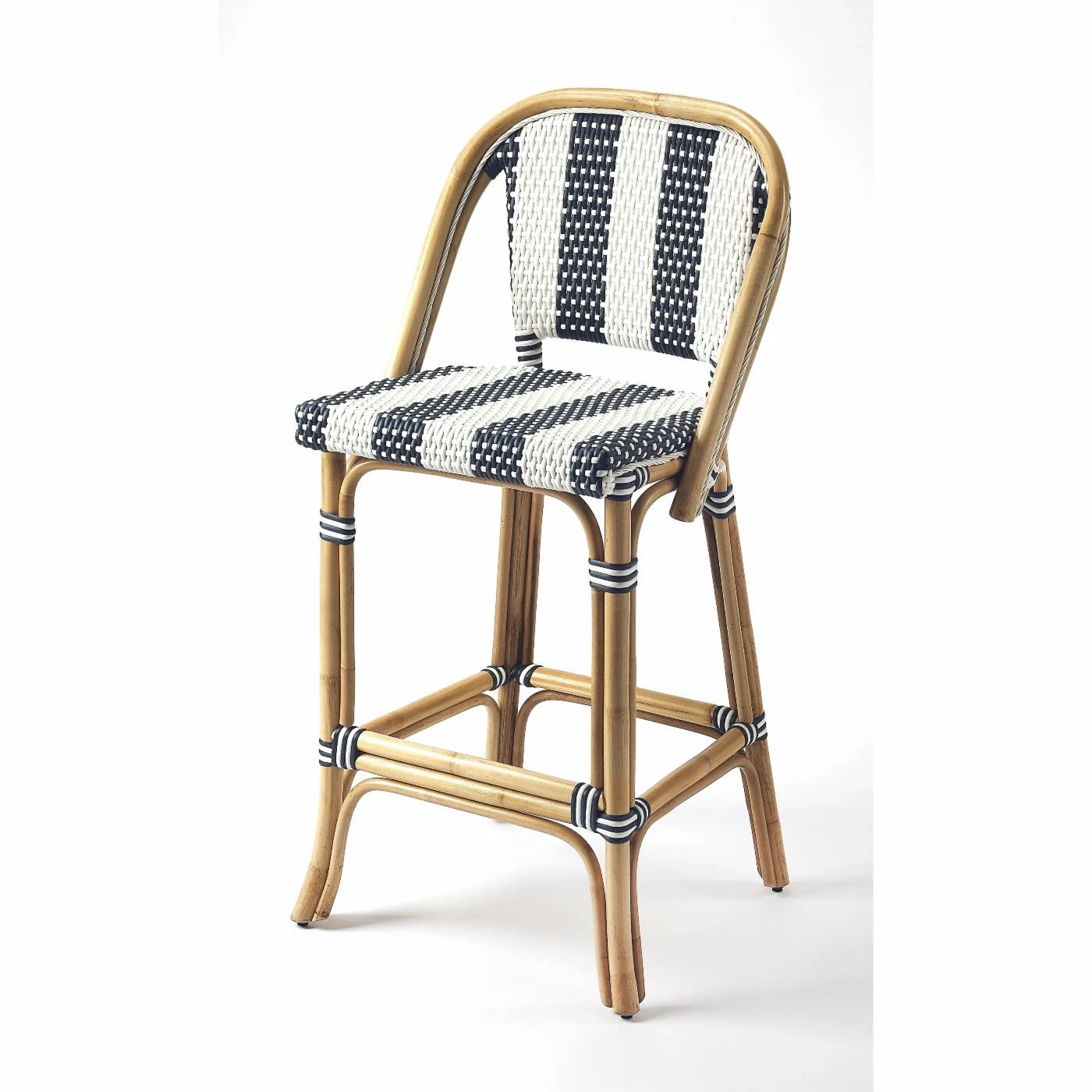 New π Counter Height Stools Butler Specialty Lila 28 In. Stripe Rattan Counter Stool π₯°
