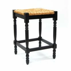 Top 10 🧨 Carolina Chair & Table Co. Counter Height Stools Carolina Gilbert 24 In. Counter Stool - Antique Black With Rush Seat 🌟