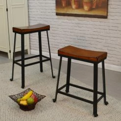 Hot Sale 🤩 Carolina Chair & Table Co. Counter Height Stools Carolina Chair & Table Co. Oda 24 In. Saddle Seat Backless Counter Stool ⌛