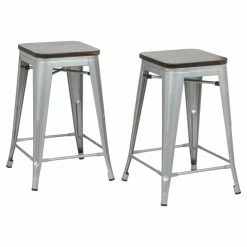 Best Sale 👍 Carolina Chair & Table Co. Counter Height Stools Carolina Chair & Table Co. Truett 24 In. Square Backless Counter Stool - Set Of 2 😀