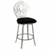 Deals ⭐ Counter Height Stools Chintaly Mya Laser Cut Back Memory Back Swivel Counter Stool - Brushed Nickel ✨