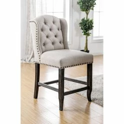 Best Pirce 🥰 Counter Height Stools Furniture Of America Oper Rustic Style Tufted Counter Stool 👍