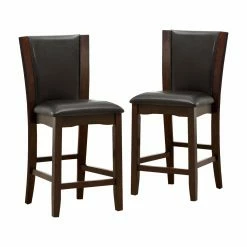 Cheap 🔔 Counter Height Stools Furniture Of America Lavelle Leatherette Counter Height Chairs - Dark Cherry - Set Of 2 😀