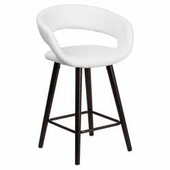 Wholesale ✨ Counter Height Stools Flash Furniture Brynn 24 In. Contemporary Rounded Low Back Legged Vinyl Counter Stool 😀