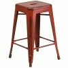 Best reviews of 🔔 Counter Height Stools Flash Furniture 24 In. Square Backless Distressed Metal Indoor-Outdoor Counter Height Stool 😀