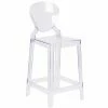 Cheapest 👏 Counter Height Stools Flash Furniture Ghost Counter Stool In Transparent Crystal With Tear Back ⌛