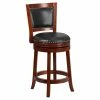 Coupon ✨ Counter Height Stools Flash Furniture 26 In. Dark Cherry Counter Height Stool With Walnut Leather Swivel Seat 🌟