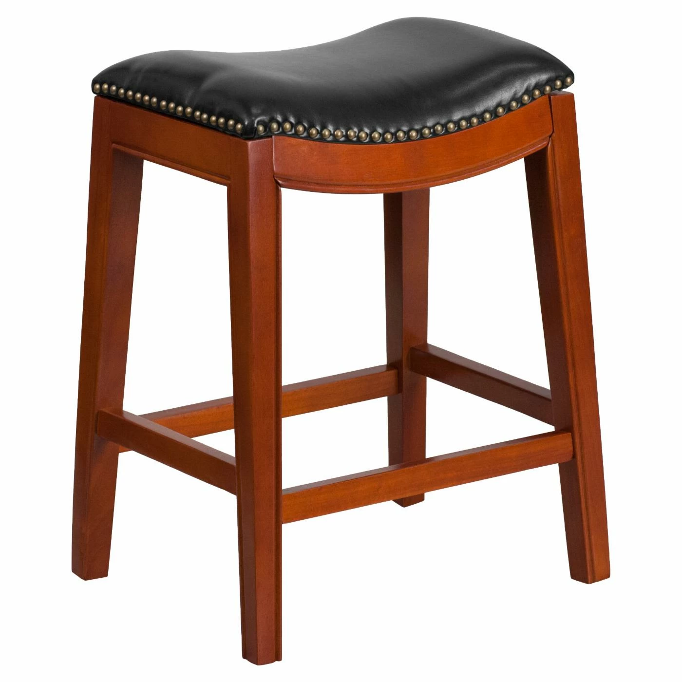 Best deal π Counter Height Stools Flash Furniture 26 In. Backless Wood Counter Height Stool With Black Leather Saddle Seat π―