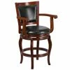 Coupon 👍 Counter Height Stools Flash Furniture 26 In. Cherry Wood Swivel Counter Stool 🎁