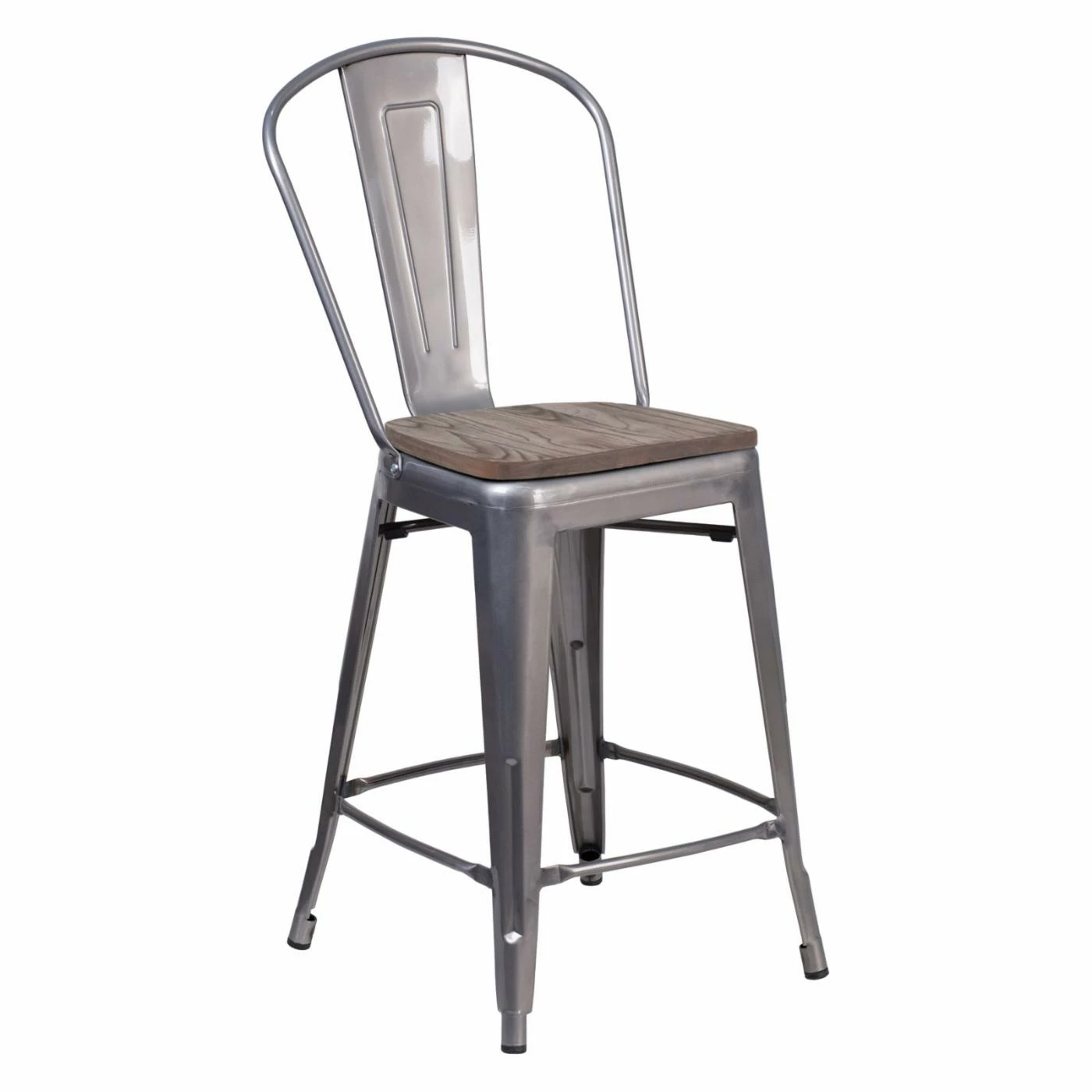 Outlet β Counter Height Stools Flash Furniture Industrial Splat Back 24 In. Wooden Seat Counter Stool π