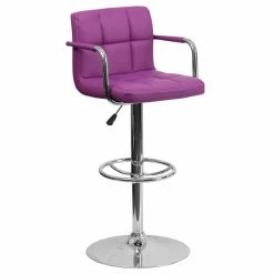 Deals 💯 Counter Height Stools Flash Furniture Contemporary Quilted Design Adjustable Bar Stool With Arms & Chrome Base ⌛