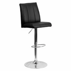 Brand new 🛒 Counter Height Stools Flash Furniture Contemporary Vertical Line Design Adjustable Vinyl Bar Stool With Chrome Base 😉