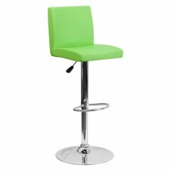 Budget 👏 Counter Height Stools Flash Furniture Contemporary Mid-Back Adjustable Vinyl Bar Stool With Chrome Base 🔥