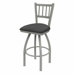 Outlet 💯 Counter Height Stools Holland Bar Stool Co Contessa 25 In. Slat Back Swivel Counter Stool With Faux Leather Seat 😀