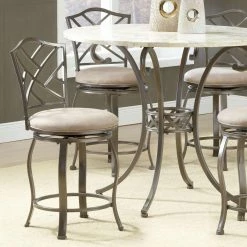 Outlet ⭐ Hillsdale Furniture Counter Height Stools Hillsdale Hanover 24 In. Swivel Counter Stool - Brown Powder 🧥 Coat 🛒