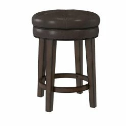 New 🎁 Hillsdale Furniture Counter Height Stools Hillsdale Krauss Backless Swivel Counter Stool - Gray Faux Leather 🔔