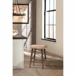 Top 10 ❤️ Counter Height Stools Hillsdale Saddle Backless Counter Stool - Rustic Gray 🔥