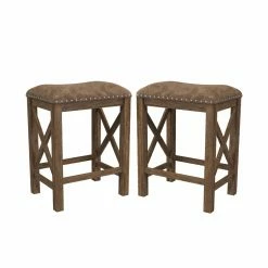 Best deal 😀 Counter Height Stools Hillsdale Furniture Willow Bend Antique Walnut Stationary 26 In. Counter Height Stool - Set Of 2 🥰