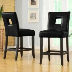 Best Pirce 🥰 Counter Height Stools Chelsea Lane Archstone Counter Stool Keyhole - Black - Set Of 2 🔥