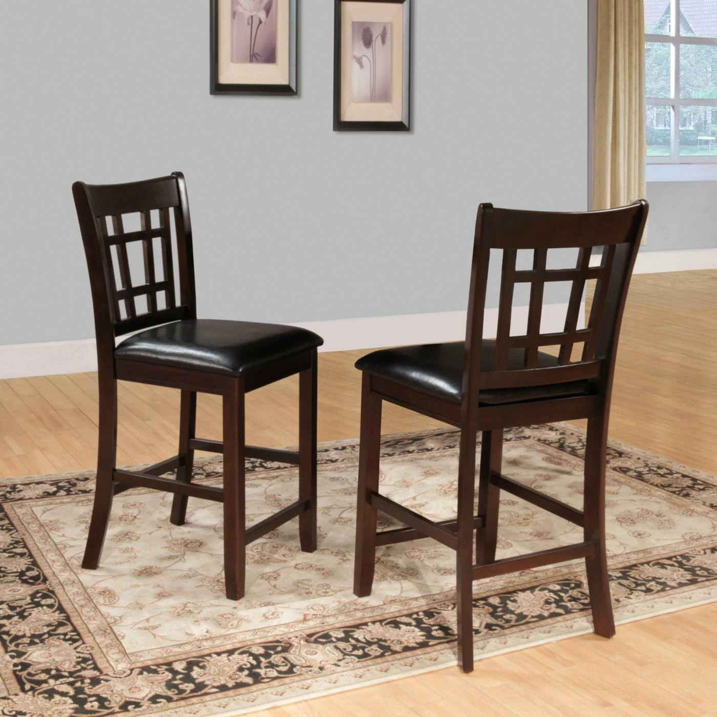 Promo π Counter Height Stools Weston Home Junipero Counter Height Chairs - Cherry - Set Of 2 π
