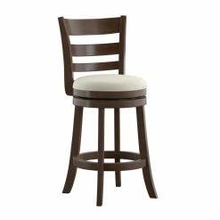 Best Sale 🔥 Counter Height Stools Weston Home Edmond Collection 24H In. Swivel Counter Height Stool - Ladder Back Design 🎉