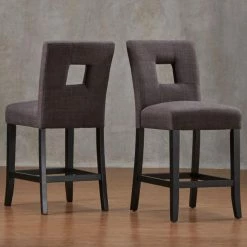 Brand new 🧨 Counter Height Stools Chelsea Lane Linen Keyhole Counter Height Dining Chair - Set Of 2 ✨