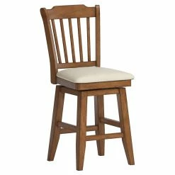 Wholesale 😍 Counter Height Stools HumbleNest Homestead Slat Back 25.8 In. Counter Height Wood Swivel Stool 💯