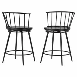 Buy 🧨 Counter Height Stools HumbleNest Countryside Windsor Low Back 24 In. Swivel Counter Stool - Set Of 2 😉