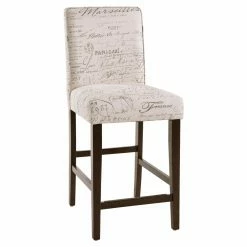 Discount 😍 Counter Height Stools HomeFare Club Projects Paris Script 24 In. Upholstered Counter Stool ✨