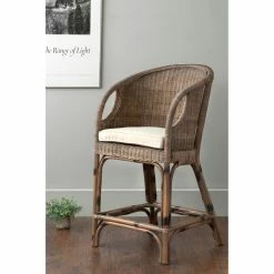 Hot Sale ⭐ Counter Height Stools East At Main Vold Square Rattan Counter Stool 🔥