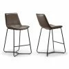 Buy 🔔 Counter Height Stools Glamour Home Amery 25.75 In. Faux Leather Counter Stool - Set Of 2 ⌛