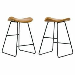 New 🧨 Counter Height Stools Glamour Home Aoi 24 In. Upholstered Backless Counter Stool - Set Of 2 ⌛